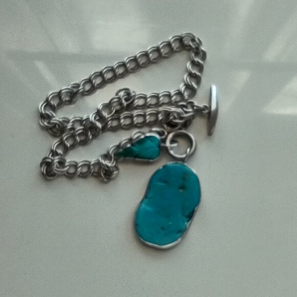 Amy Kahn Russell AKR Sterling Silver Turquoise Necklace - 16".  50 grams - Picture 2 of 14